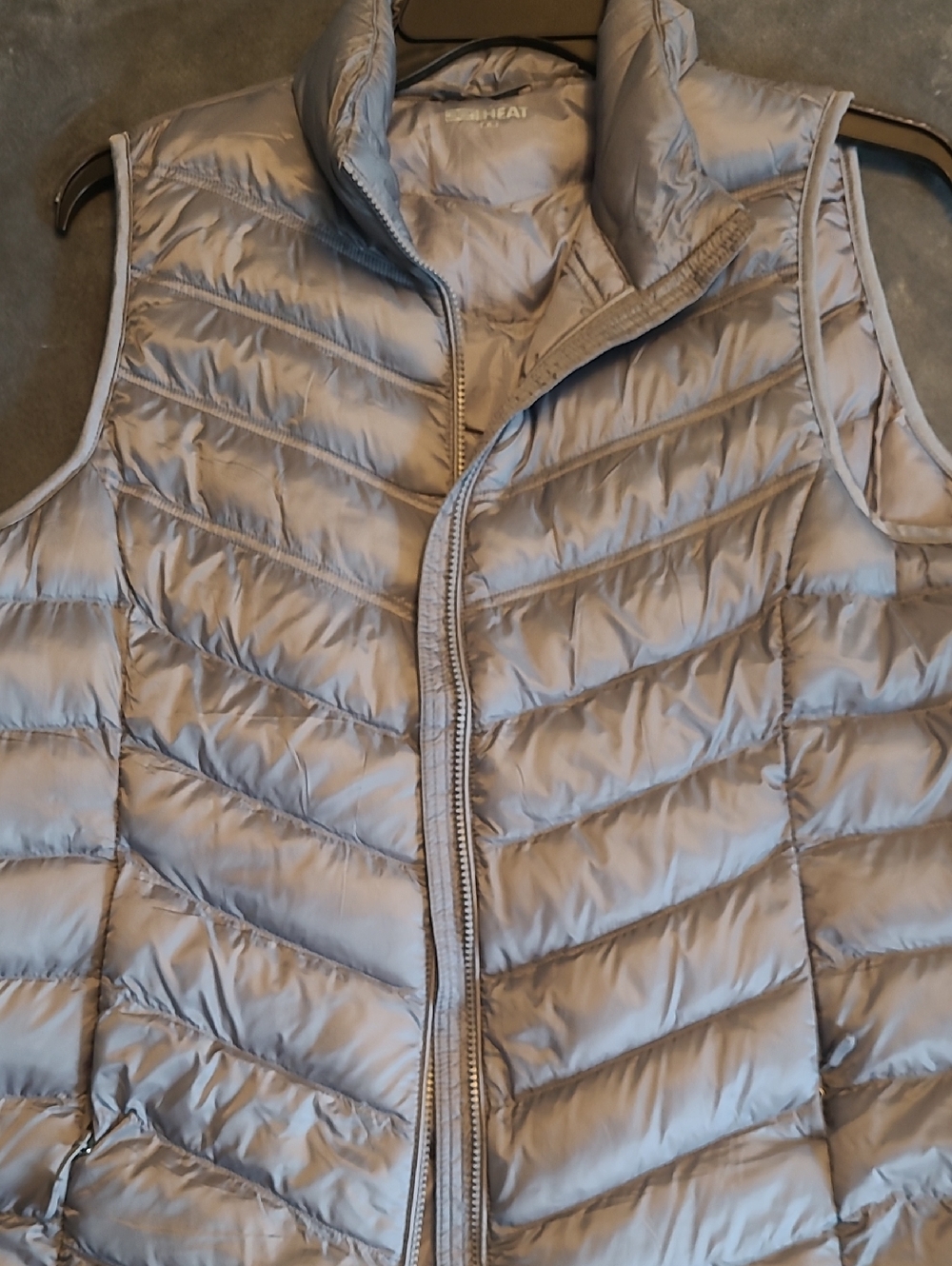 Womens Light Gray Quilted Light Weight Puffer Vest -